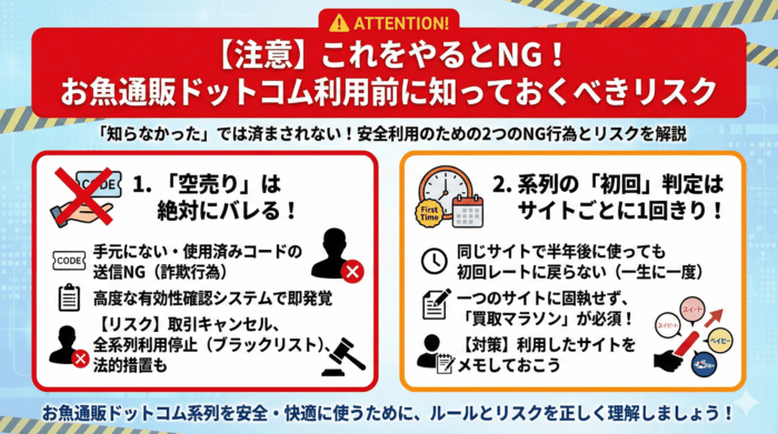 【注意】これをやるとNG!お魚通販ドットコム利用前に知っておくべきリスク